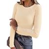 Bresdk Maglia Termica Donna Manica Lunga Top Intimo Termico Invernale Slim Fit Traspirante Maglietta Termica Donna Morbida Calda Sottile Sportiva per Fitness Casa Lavoro Palestra Tempo Libero S‑XXL