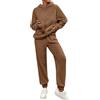 Generico Tute Da Casa Donna Invernali Pile Calda Leggera Tuta In Peluche Curvy Casual Maglione Con Cappuccio E Pantaloni Set Coordinati Completo 2 Pezzi Morbida Complete In Ciniglia Pigiami Tute Calde Per Casa