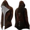 Générique Cappotto Uomo Invernale Lungo con Cappuccio Trench Coat Uomo Vintage Cardigan Lungo Felpa Viking Costume Medievale Giacca Calda Taglia Grande Cappotto 3/4 Capispalla e Giubbotti Cardigan Cape