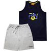 GIVOVA Completo/Pigiama Cotone Uomo Canotta e Pantaloncino Moda Egidio (IT, Testo, XXL, Regular, Regular, 4035 Blu)