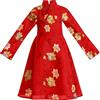 Generic Ragazze Ricamo Cinese Tang Suit Abiti da fata Calendario Cinese Abiti di Capodanno Bambini Button Stand Collare Grandi Ragazze Abiti Quotidiano & Festival Abbigliamento, Rosso, 8-9 Anni