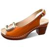 Générique Stivali Alti da Donna Sandali comodi da Donna Scarpe da Passeggiata Casual e Traspirante con tacco Spesso, ideali per Primavera, Estate e Sandalo Tacco Sexy, arancione, 39 EU Large
