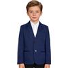 Zaldita Blazer da Gentiluomo Bambini Ragazzi Giacca Elegante a Manica Lunga Completo Suit Cappotto Formale con Risvolto Capispalla da Banchetti Festa di Compleanno Blu Scuro 13-14 Anni