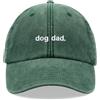 Cap Base Dog Dad. Berretto da baseball vintage lavato unisex cappello papà regolabile cane, Verde bottiglia, Taglia unica