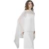 BEAUTELICATE Stola Elegante Donna Cerimonia Elegante Trasparente Crepe Coprispalle Leggera Poncho Cape per Matrimonio Abito da Sera, Avorio