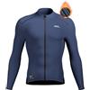 INBIKE Maglia Ciclismo Invernale Uomo Giacca Ciclismo in Pile Giacca Bici da Strada Antivento Termico Silm Fit per MTB Bici Running e Vita Quotidiana Blu,L