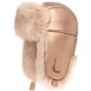 Futrzane Cappello di Pelle con Paraorecchie - Berretto Uomo Aviatore Pelliccia (S, Dorato - Dorato Siberian)