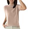 Generisch Tshirt Donna Estate Basic Maglia Collo Mezzo Alto A Costine Manica Corta Maglia, Colore: rosa., XXL
