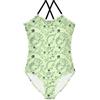 LI ZHI XIN Costume da bagno intero da bambina, costume da bagno, costume da bagno, set bikini per bambini, età 3-10 anni impronte di dinosauro animale, multicolore, 5-6 Anni