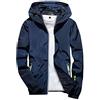 Generisch Giacca invernale da uomo casual Pure Color Plus Size Felpa con cappuccio da uomo, chiusura lampo, cappotto sportivo da esterno, Blu, 7XL