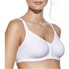 Selene Reggiseno Senza Ferretto in Cotone a Doppio Strato Preformato con Apertura avanti Art. Marta (B, Bianco, 5)