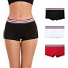 ZLYC Elastiche Cotone Boxers Mutandine Culotte da Donna(Confezione da 3 (Nero, Bianco, Rosso),S)