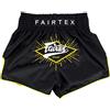 Fairtex - Pantaloncini da Boxe, Taglio Slim Muay Thai | Tessuto satinato di alta qualità con grafica tematica personalizzata. La vita elastica con coulisse offre una vestibilità