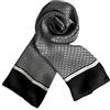 JWSilk Sciarpa Lunga in Seta Charmeuse Uomo, Nero e bianco, 63x10