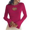 MGizo DtiSpectrum Maglione Attillato da Donna - Pullover Aderente con Intagli a Forma di Cuore, Maniche Lunghe Svasate e Scollo Rotondo, Top Lavorato a Maglia Sexy