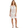 CLASSE77 Copricostume Donna Cotone Uncinetto, Panna, Taglia Unica