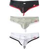 Faringoto Perizoma da uomo a vita bassa in nylon traspirante, B+g+w, XL