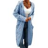 GeGekoko Cardigan da Donna con Cappuccio, Manica Lunga, Cardigan in Maglia Grossa, Aperto sul Davanti, Maglione Casual Autunnale e Invernale con Tasche, Blu Cielo, M