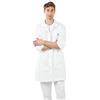MY LOOKPRO MYLOOKPRO - Camice medico bianco Oslo aderente - Camice professionale unisex a maniche lunghe in misto cotone - Chiusura frontale - Tasche funzionali - Abbigliamento da laboratorio
