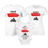 Puzzletee Tris T-Shirt Body Neonato - Maschietto - Nome Personalizzato - Motociclisti - Custom - Corsa - Moto - Baby - Body Simpatico - Magliette Famiglia - Idea Regalo