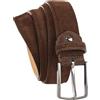 QUAMOD cintura uomo in pelle scamosciata larga 3,5 cm- 4 cm (35mm-40mm) | blu navy, marrone, taupe, nero, grigio, cognac | scamosciato con confezione regalo | produzione ecologica e leale