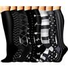 Tlynsnil Calze a Compressione, (8 paia) per Uomo e Donna 15-20 mmHg, Calze a Compressione Graduata per Infermiere, Sportivi, Atletica, Medici, Ciclismo, Running e in Gravidanza, Viaggi in Aereo, Recupero
