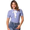 Allegra K Donna Top a Maniche Corte con Colletto alla Peter Pan a Pois