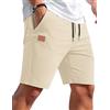 TARAINYA Texture Pantaloncini Uomo Cotone Estivi Causal con Coulisse | 50%cotone 45%poliestere 5%elastan,pantaloni corti uomo,regular fit,elastico in vita con cordoncino,elasticità,spiaggia,casual