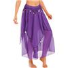 HULIJA Gonna lunga da danza del ventre con paillettes asimmetrica gonna da palcoscenico Carnevale danza costumi orientali, A viola, Taglia unica