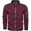 Shuanghao Uomo Primavera e Autunno Jacket Sottile Leggero Cotone Softshell Classica Casual Cappotto Sport Collo da Baseball Bomber estivo Giacca Militare Comodo Varsity Giubbotto Uomo Rosso L