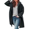 Generisch Cappotto lungo di lana da donna, caldo, sottile, con bottoni, cappotto di mezza stagione, giacca invernale, cappotti invernali da donna