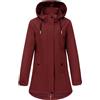 heekpek Cappotto Mezza Stagione Donna Lungo Elegante Cappotti Primaverile Leggero Giacca Parka Antivento Casual Softshell Giacca con Cappuccio e Coulisse per Primavera Autunno(Bordeaux, S)