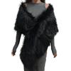 Generico Coprispalle di Pelliccia Donna Sintetica Invernale Stile Avvolgente o Incrociato Copri Spalle Donna Elegante Cerimonia Stola Caldo Eleganti,Nero,Taglia Unica