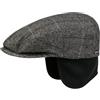 Stetson Kent Copriorecchie Coppola Uomo Berretto con Visiera Motivo a Spina di Pesce Autunno Inverno