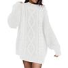 KBOPLEMQ Mini abito da donna, largo, comodo, per l'autunno, lungo, basic, a maglia, caldo, elasticizzato, rosa, abito premaman casual, maglione invernale