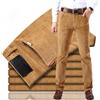 Goolecrimp Pantaloni Classici Dritti in Velluto a Coste da Uomo Autunno e Inverno Pantaloni Slim Comodi Larghi Elastici Dritti in Velluto a Coste (Kaki,29)