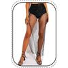 IYOU Strass Maglia Corpo Catena Luccichio Nero Guardare attraverso Gonna Bikini Festa Costumi da bagno Rete da pesca Accessori per il corpo per Donne (Nero Lungo)