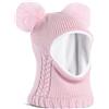 FURTALK Toddler Winter Hat Baby Girls Boys Detachable Pompom Hat Fleece Lined Winter Beanie Hats Kids Earflaps Face Warmer Scarf Set Cold Weather Snow cap Infant