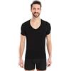 FINN Maglietta Intima Business Uomo a Manica Corta con Scollo a V - Maglia Sottogiacca in Originale Tessuto Lenzing® Modal - La T-Shirt Perfetta sotto Camicia e Abito Nero 3XL