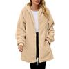 KBOPLEMQ Giacca in Pile da Donna Lunga, Giacca Teddy con Cerniera, Felpa con Cappuccio, Giacca con Cappuccio, Cappotto Invernale da Donna, Caldo Piumino da Donna, Morbido Piumino, Giacca in Pile da
