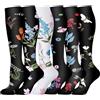GEYIWSSXY 6 paia di calze a compressione per uomo e donna, colorate, Multicolore-17, L-XL