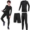 Fiohiros Ensemble de Sous-vêtements thermiques pour garçons, Haut à Manches Longues, Leggings doublés en Polaire, adapté au Sport, Football et Ski