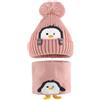 MASOCIO Set Cappello e Sciarpa Neonata Bambina Invernale Cappellino Scaldacollo Bimba Caldo 2 Berretti Berretto PON PON 6 12 18 Mesi Cuffia Ragazzo 1-3 Anni Rosa