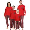 thepyjamafactory Pigiami natalizi abbinati per tutta la famiglia in rosso tartan lungo in cotone, Rosso, 12-18 Months