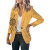 Generic Blazer da donna con un bottone, a maniche lunghe, aperto sul davanti, giacca casual da lavoro e ufficio elegante giacca blazer da donna, Giallo, L