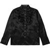 Dubute Camicia da uomo con paillettes lucide Abito da uomo di lusso Paisley Slim Fit Button Down Camicia da discoteca anni '90, Nero , S