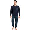 Buccia di Mela Pigiama Uomo Invernale in Caldo Cotone Interlock Art. I 8853 BM (IT, Numero, 48, Regular, Regular, Blu)