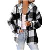 Sonnena Camicia a quadri in flanella da donna, a maniche lunghe, con bottoni, in velluto a coste giacca ampia abbottonata in felpa stampata scozzese casual da donna