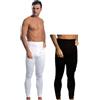 Leable Set 2 MUTANDE LUNGHE UOMO IN CALDO COTONE FELPATO,MADE IN ITALY,CALZAMAGLIA SOTTOPANTALONI CON ELASTICO IN VITA E APERTURA FRONTALE,NERO E BIANCO. (IT, Testo, L, Regular, Regular, 1 NERO + 1 BIANCO)