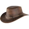 Scippis Williams Cappello Australiano di Pelle | Cow Boys Hat | Look Invecchiato | Estate/Inverno (Marrone, S/55-56cm)